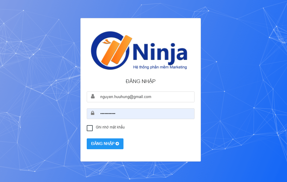 Đăng nhập phần mềm ninja zalo