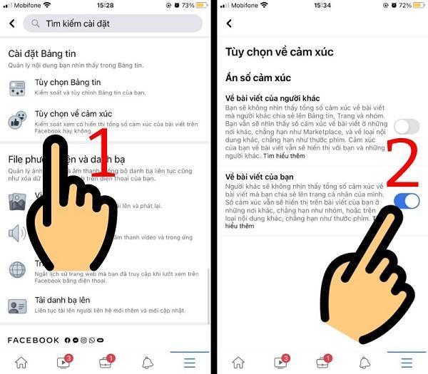 Cách ẩn like trên facebook 