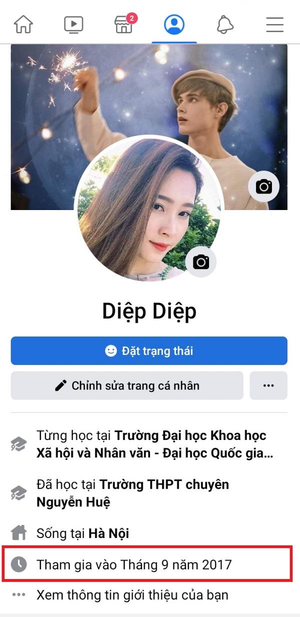 hiển thị ngày xem facebook 