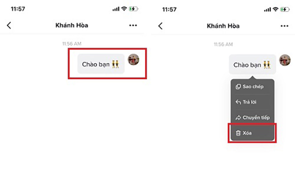 Xóa tin nhắn tiktok  