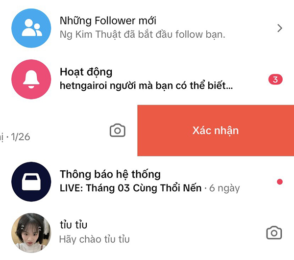 Gỡ tin nhắn tiktok